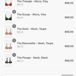 CUUP BRAS - 30C, VARIETY OF COLORS & STYLES, New w/o Tags